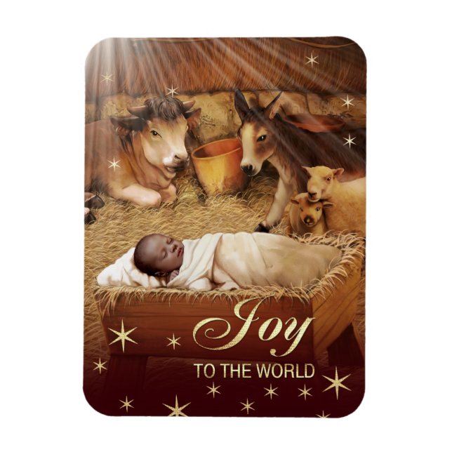 African American Baby Jesus Christmas Magnets (Vertical)