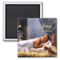 African American Baby Jesus Christmas Magnets