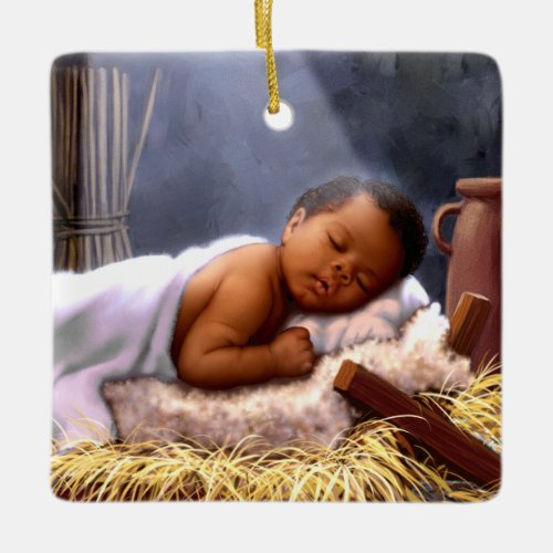 African American Baby Jesus Christmas Ornaments