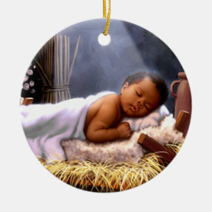 African American Baby Jesus Christmas Ornaments