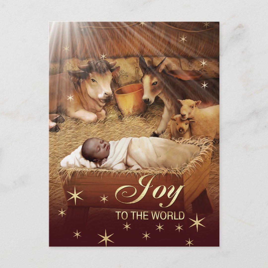 African American Baby Jesus Christmas Postcards Zazzle