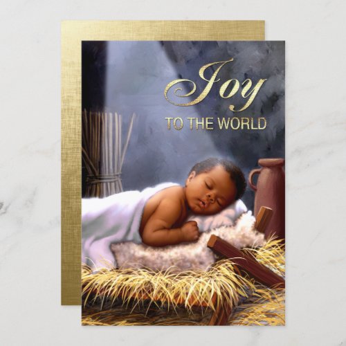 African American Baby Jesus Flat Christmas Cards