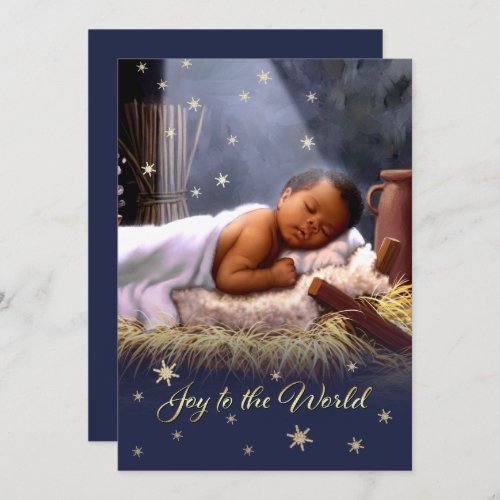 African American Baby Jesus Flat Christmas Cards