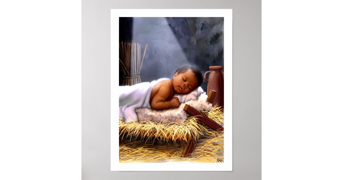 African American Baby Jesus Painting Art Print