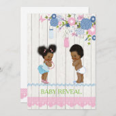 African American Baby Reveal Baby Shower Invitatio Invitation (Front/Back)