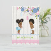 African American Baby Reveal Baby Shower Invitatio Invitation (Standing Front)