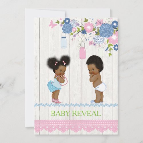 African American Baby Reveal Baby Shower Invitatio Invitation