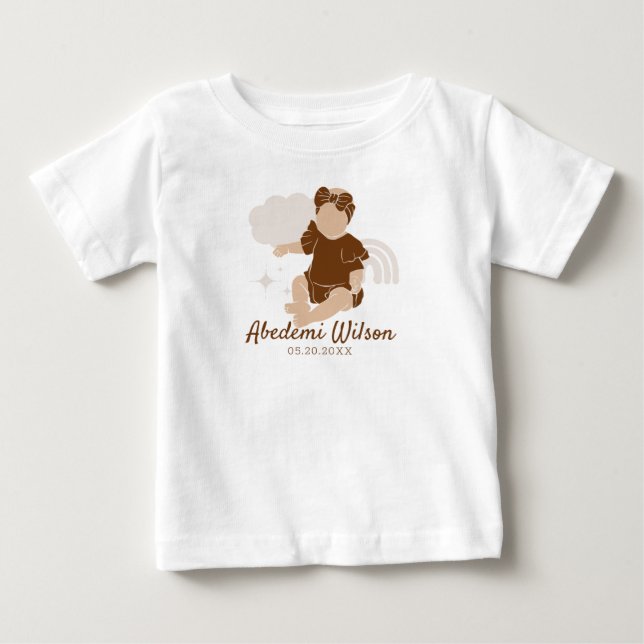 African American Baby shower baby t-shirt (Front)