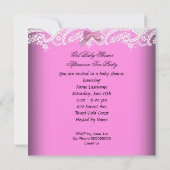 African American Baby Shower Girl Pink Baby Teacup Invitation (Back)