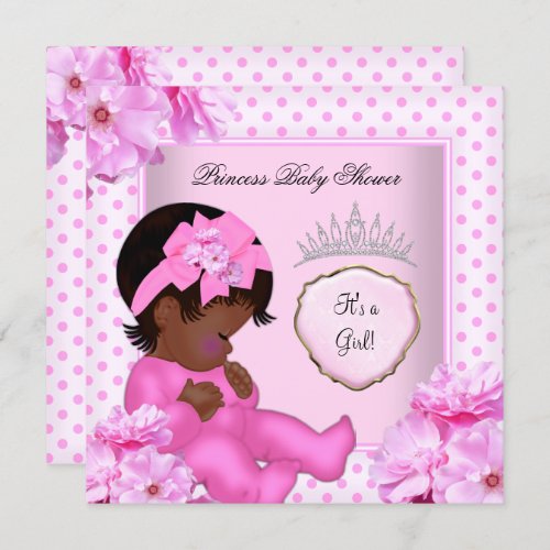 African American Baby Shower Girl Sweet Baby Invitation