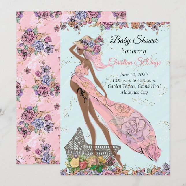 African American Baby Shower Invitation (Front/Back)