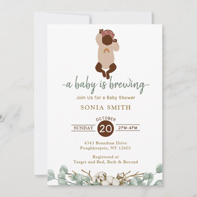 African American Baby shower Invitation (Front)