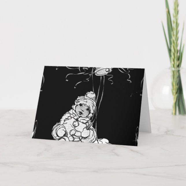 African American Baby with Bells and Streamers Card (Front)