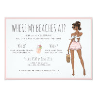 African American Bachelorette Beach Party Weekend Invitation