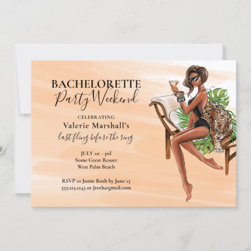African American Bachelorette Party Weekend Invitation