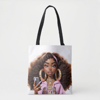 African American Baddie ,Beautiful girl Tote Bag