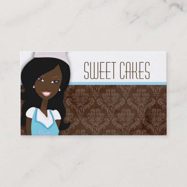 African American Baker Cup Cakes Business Card (Front)