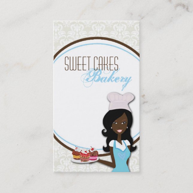African American Baker Cup Cakes Business Card (Front)