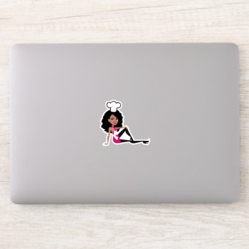 African American Bakery Girl Sticker by ShopDesigns at Zazzle