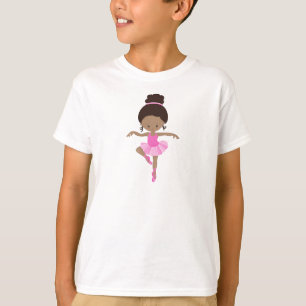 African American Ballerina, Ballet Girl, Pink Tutu T-Shirt