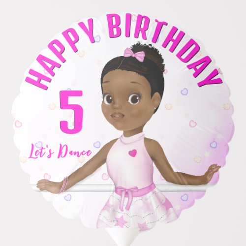 African American Ballerina Birthday Balloon