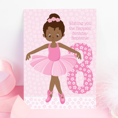 African American Ballerina Birthday Card