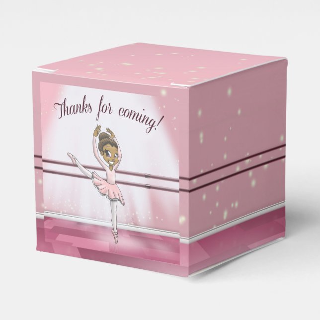 African American Ballerina Birthday Favor Boxes (Front Side)
