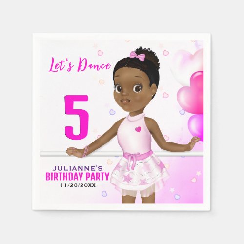 African American Ballerina Birthday Napkins