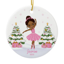 African American Ballerina Christmas Ornaments