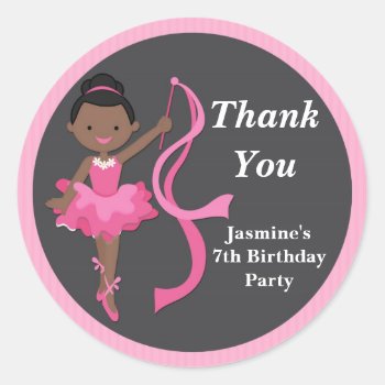 African American Ballerina Dance Party Sticker by eventfulcards at Zazzle
