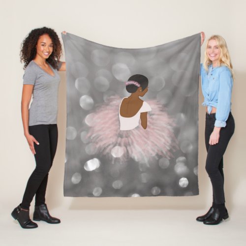 African American Ballerina Dancer Fleece Blanket