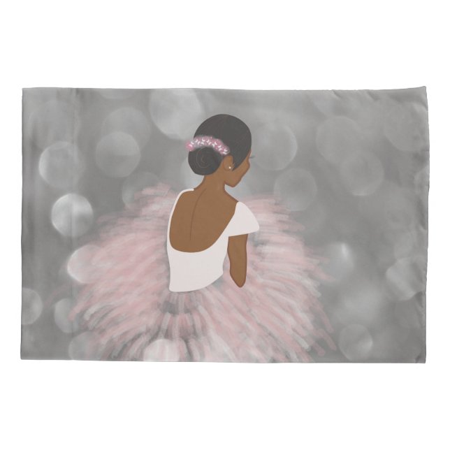 African American Ballerina Dancer Pillow Case (Back)