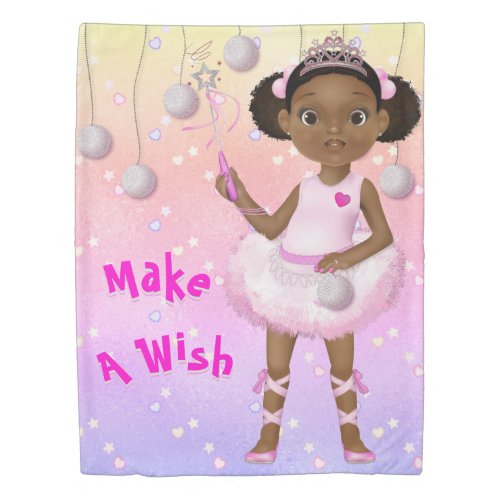 African American Ballerina Fairy Princess Duvet Cover
