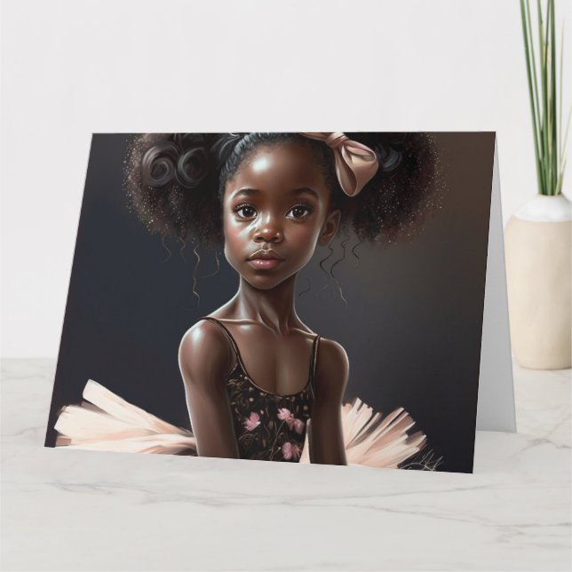 African American ballerina , girl who loves ballet Card (Front)