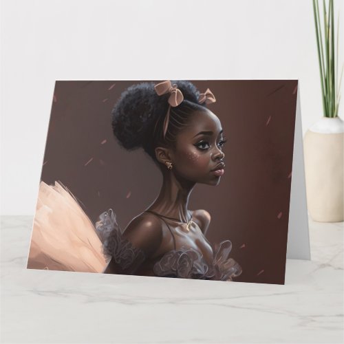 African American ballerina  girl who loves ballet Card