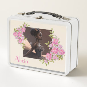 African American ballerina , girl who loves ballet Metal Lunch Box