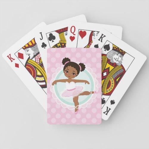 African American Ballerina _ Pink Ballet Dancer Poker Cards