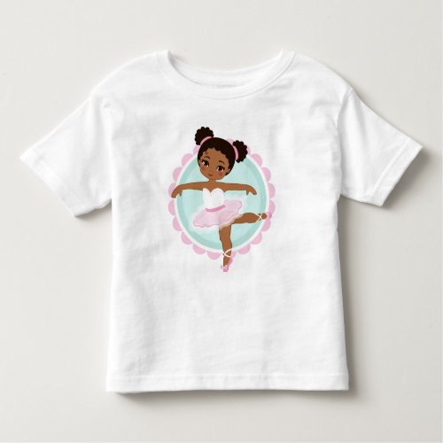 African American Ballerina _ Pink Ballet Dancer Toddler T_shirt