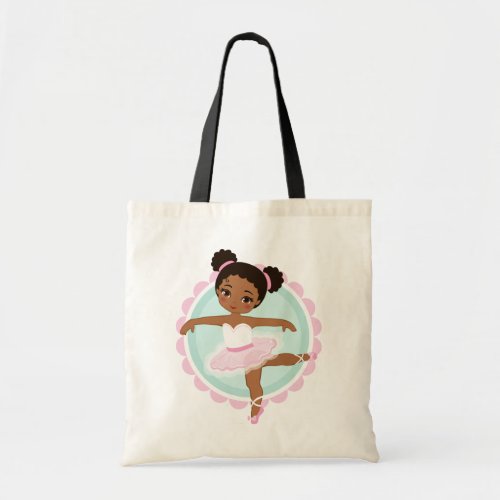 African American Ballerina _ Pink Ballet Dancer Tote Bag