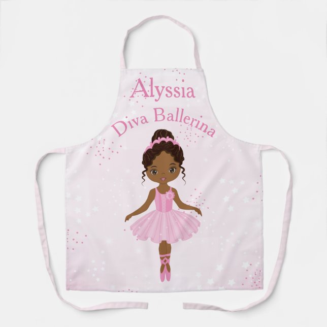 African American Ballerina Pink Tutu Apron (Front)