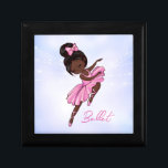 African American Ballerina Pink Tutu Ballet Dance Gift Box<br><div class="desc">This beautiful ballet wooden keepsake gift box design features an adorable African American ballerina dancing in front of a purple bokeh background with fairy lights.</div>