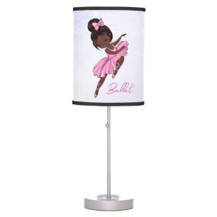 African American Ballerina Pink Tutu Ballet Dance Table Lamp