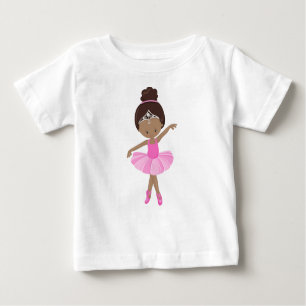 African American Ballerina, Pink Tutu, Ballet Girl Baby T-Shirt
