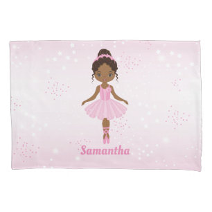 African American Ballerina Pink Tutu Pillowcase