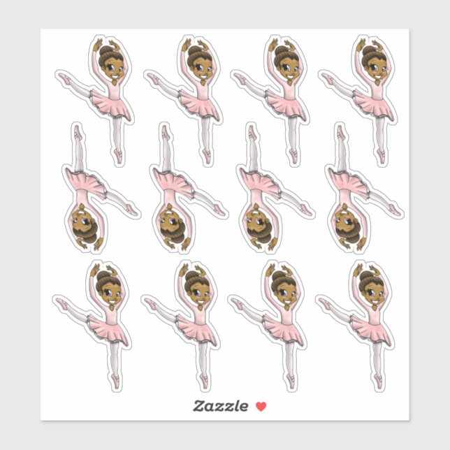 African American Ballerinas Sticker (Sheet)
