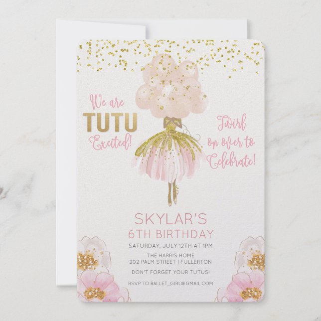 African American Ballet Birthday Invitation (Front)