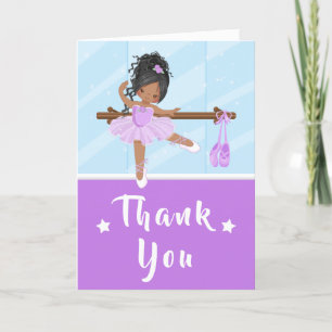African American Ballet Purple Birthday Thank You