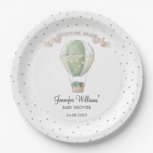 African American balloon baby shower paper plates