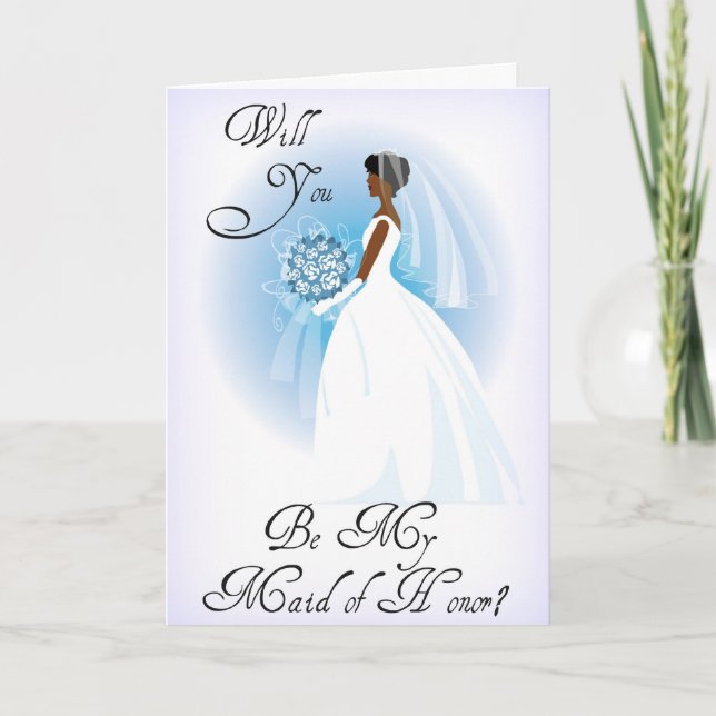 African American Be My Maid of Honor Invitation (Front)