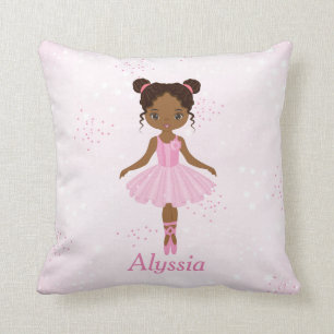 African American Beautiful Ballerina Throw Pillow